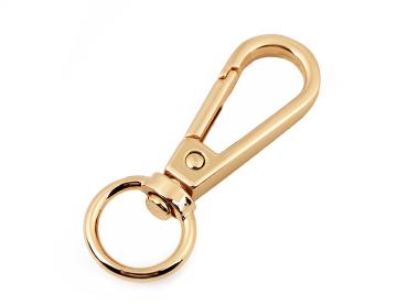 Metall Karabiner mit 12mm Fädelloch Gold